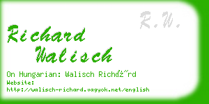 richard walisch business card